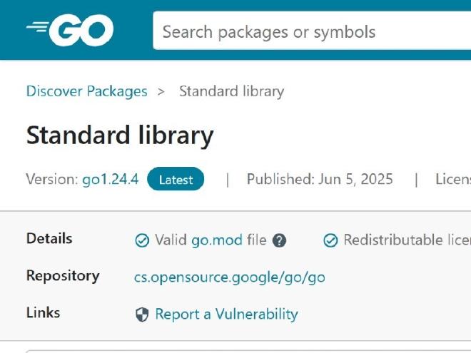 Go standard library on Go's package website.